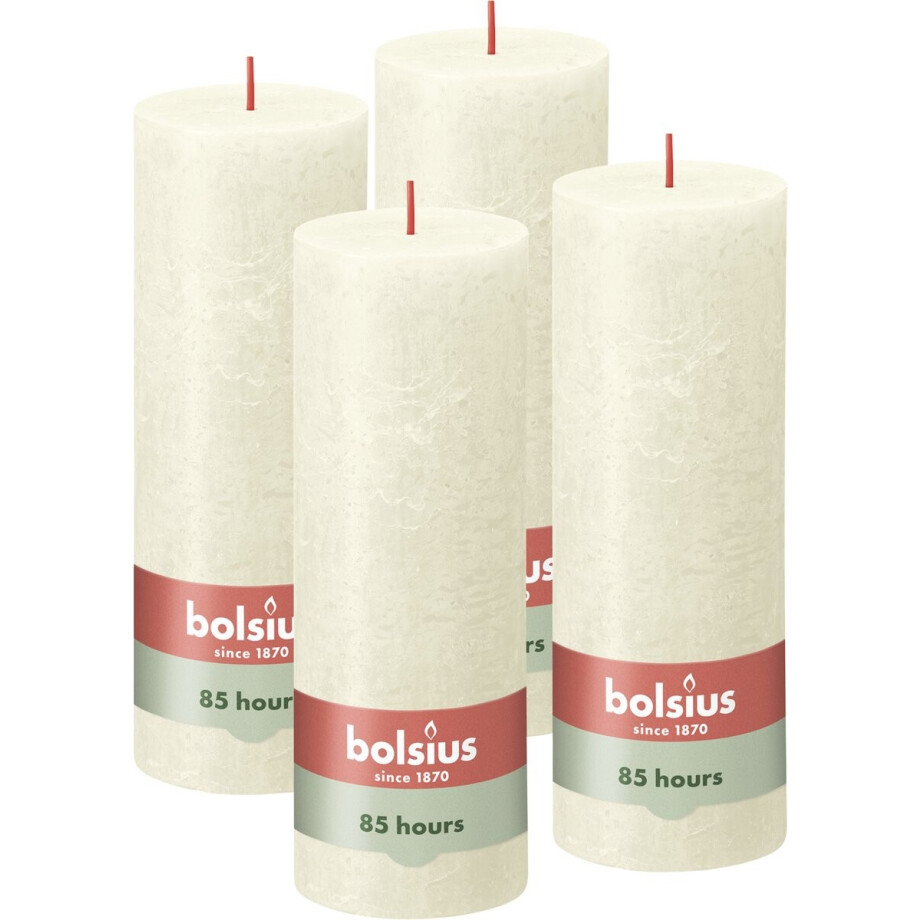 Bolsius - Rustieke Kaars - 4 Stuks - Ivoor - 19cm Bolsius - Rustieke Kaars - 4 Stuks - Ivoor - 19cm afbeelding 1