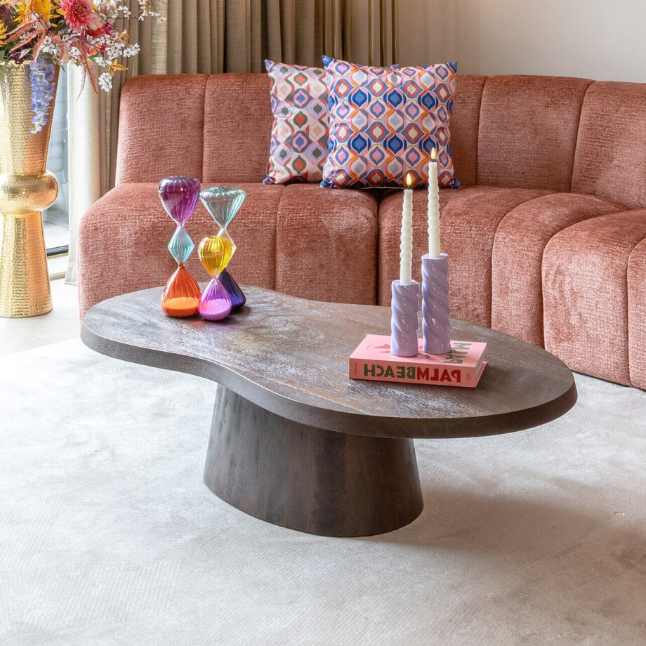 Richmond Organische Salontafel 'Odile' Mangohout, 130 x 70cm, kleur donkerbruin afbeelding 1