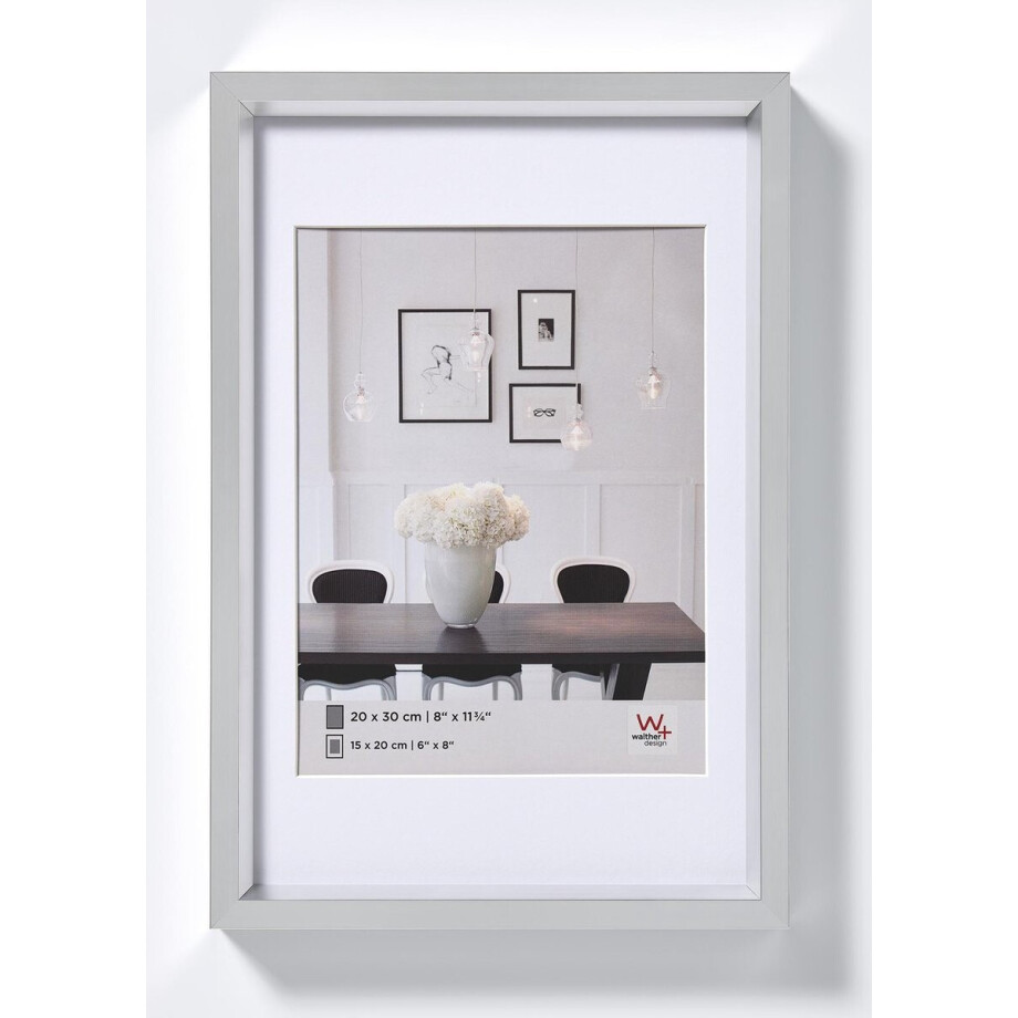 Walther Steel Style - Kunststof lijst - Fotoformaat 20x30 cm - Zilver afbeelding 1