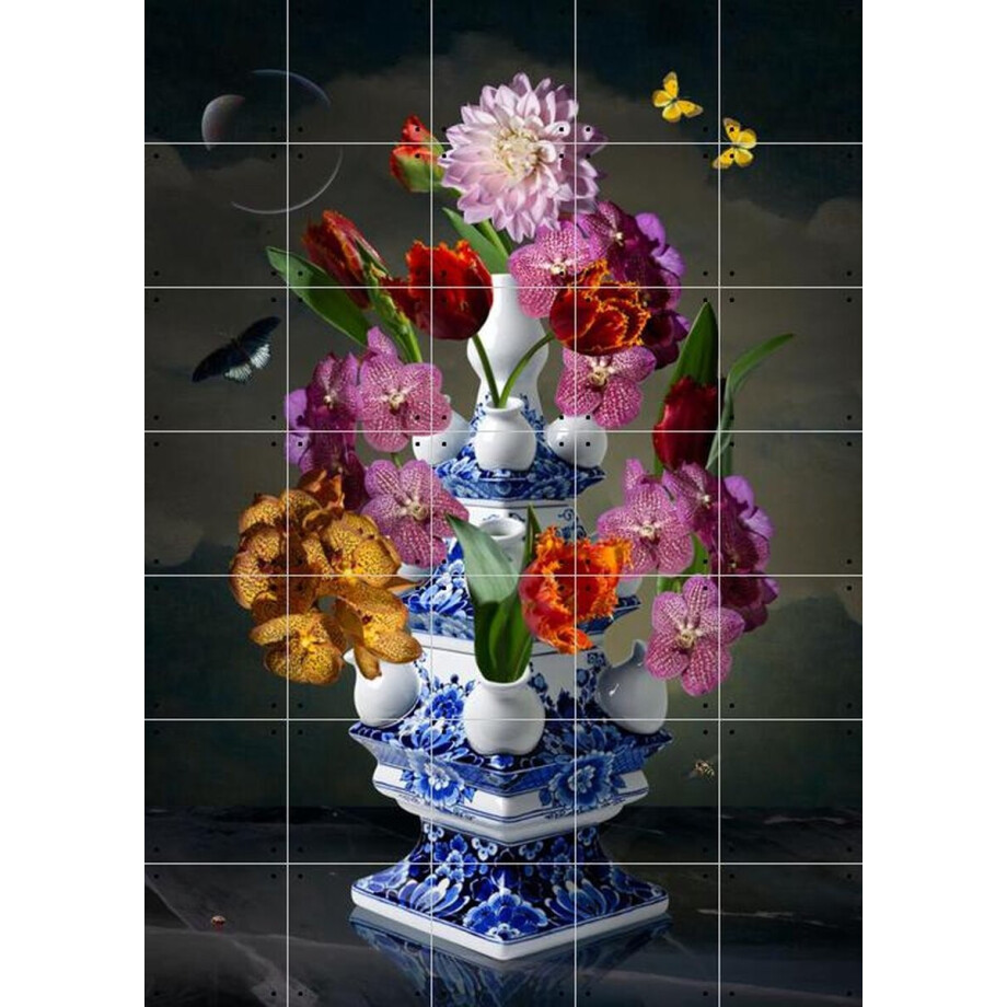 IXXI Heinen Delfts Blauw bright, Sander van Laar - 100 x 140 cm - Gratis ophangtool - Grote wanddecoratie en posters - Klassiek, Fotografie afbeelding 1