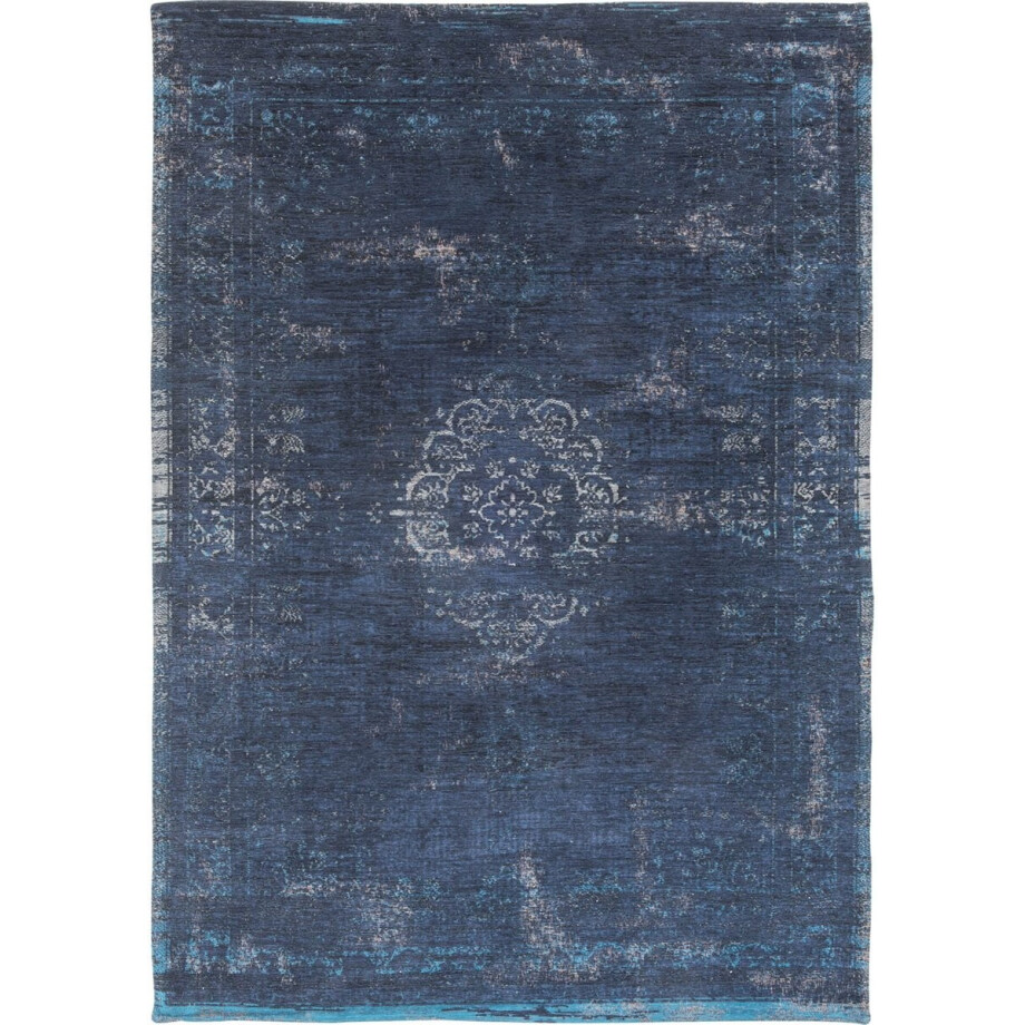 Wasbaar Binnen & Buiten Vloerkleed - 280 x 390 cm - Louis De Poortere Medallion Blue Night - Laagpolig Tapijt - Gerecycled PET - Made in Belgium - Circulair afbeelding 1