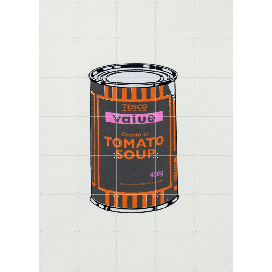 IXXI Tomato Soup Can III, Banksy - 100 x 140 cm - Gratis ophangtool - Grote wanddecoratie en posters - Speels, Kleurrijk, Pop art, Illustraties IXXI Tomato Soup Can III, Banksy - 100 x 140 cm - Gratis ophangtool - Grote wanddecoratie en posters - Speels, Kleurrijk, Pop art, Illustraties afbeelding 1