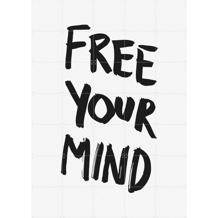 IXXI Free your mind, Marcus Kraft - 100 x 140 cm - Gratis ophangtool - Grote wanddecoratie en posters - Grafisch Ontwerp, Pop art, Typografie en afbeelding 1