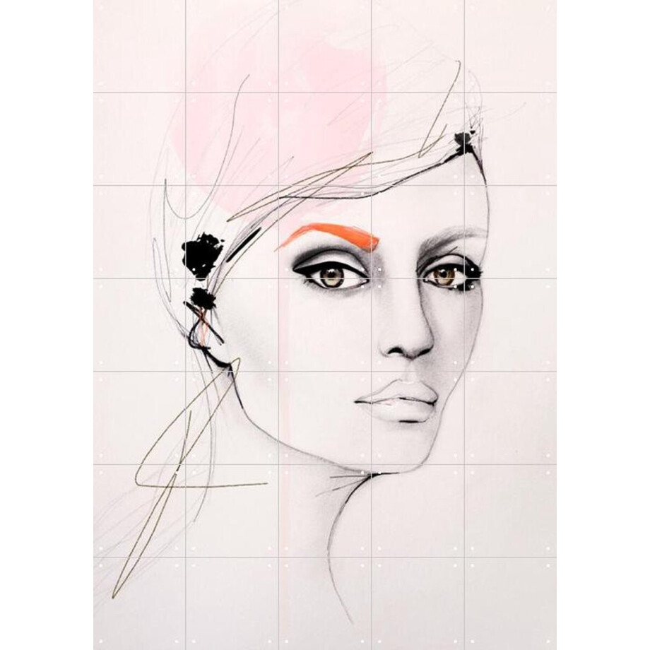 IXXI At the Time, Leigh Viner - 100 x 140 cm - Gratis ophangtool - Grote wanddecoratie en posters - Line art, Illustraties, Slaapkamer, Woonkamer afbeelding 1