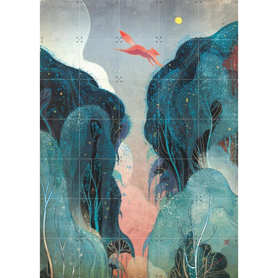 IXXI Leap, Victo Ngai - 100 x 140 cm - Gratis ophangtool - Grote wanddecoratie en posters - Illustraties, Grafisch Ontwerp, Woonkamer, Slaapkamer afbeelding 1