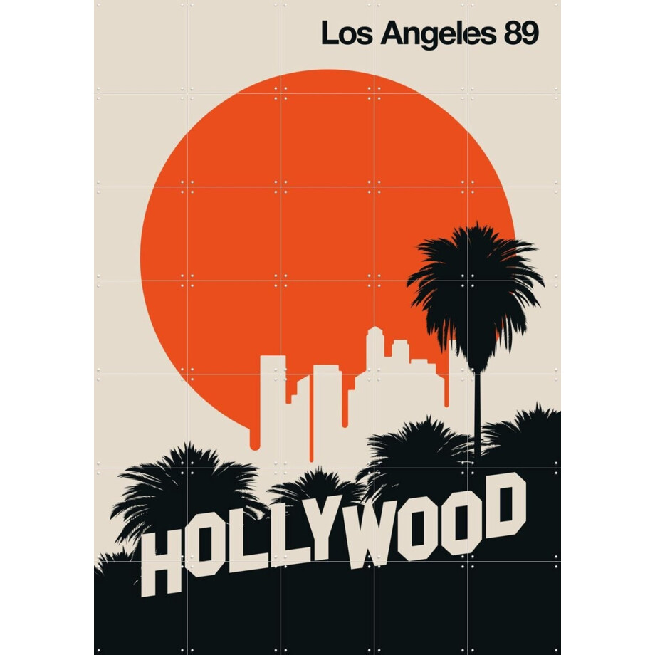 IXXI Los Angeles 89, Bo Lundberg - 100 x 140 cm - Gratis ophangtool - Grote wanddecoratie en posters - Kleurrijk, Illustraties, Mancave afbeelding 1