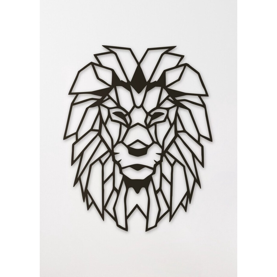 Wanddecoratie polygon | Leeuw - L (48x60cm) Wanddecoratie polygon | Leeuw - L (48x60cm) afbeelding 1