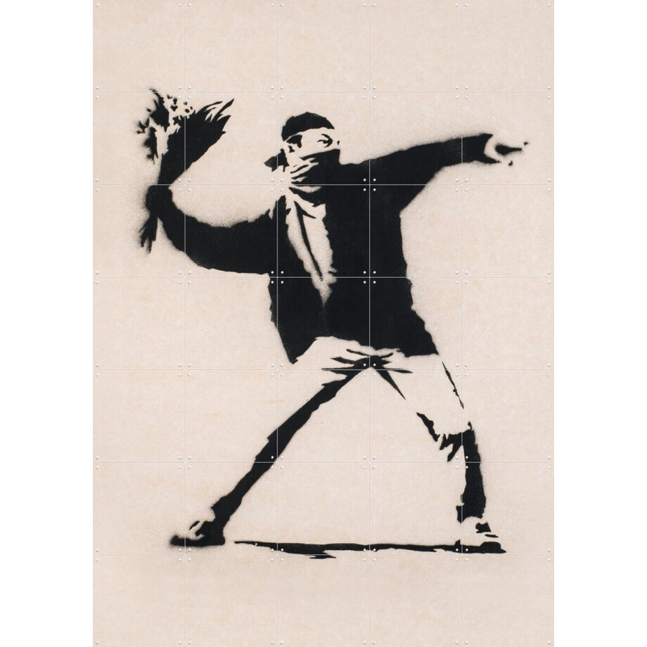 IXXI Love is in the Air, Banksy - 100 x 140 cm - Gratis ophangtool - Grote wanddecoratie en posters - Street art, Pop art, Grafisch Ontwerp IXXI Love is in the Air, Banksy - 100 x 140 cm - Gratis ophangtool - Grote wanddecoratie en posters - Street art, Pop art, Grafisch Ontwerp afbeelding 1