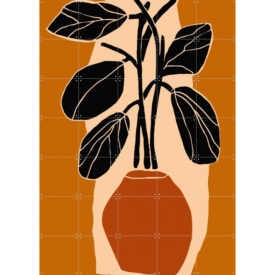 IXXI Bold Leaf Silhouette, Treechild & Various - 100 x 140 cm - Gratis ophangtool - Grote wanddecoratie en posters - Modern, Grafisch Ontwerp afbeelding 1