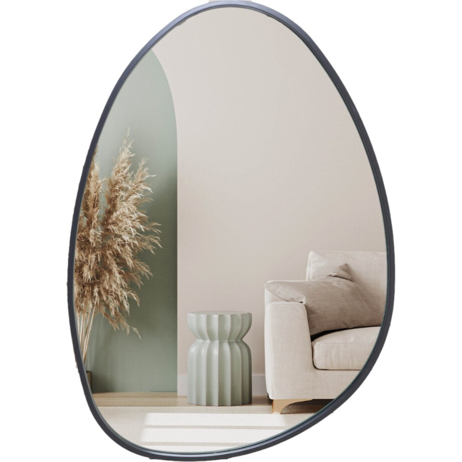 MISOU Ovale Spiegel - Organische - Asymmetrische - Wandspiegel - Zwart - 55x1,6x75cm - Wanddecoratie - Miroir Mural - AURORA MISOU Ovale Spiegel - Organische - Asymmetrische - Wandspiegel - Zwart - 55x1,6x75cm - Wanddecoratie - Miroir Mural - AURORA afbeelding 1