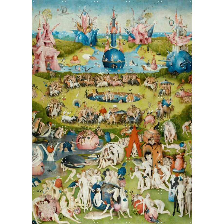 IXXI Tuin der Lusten, Jheronimus Bosch & Museo Nacional del Prado - 100 x 140 cm - Gratis ophangtool - Grote wanddecoratie en posters - Klassiek afbeelding 1