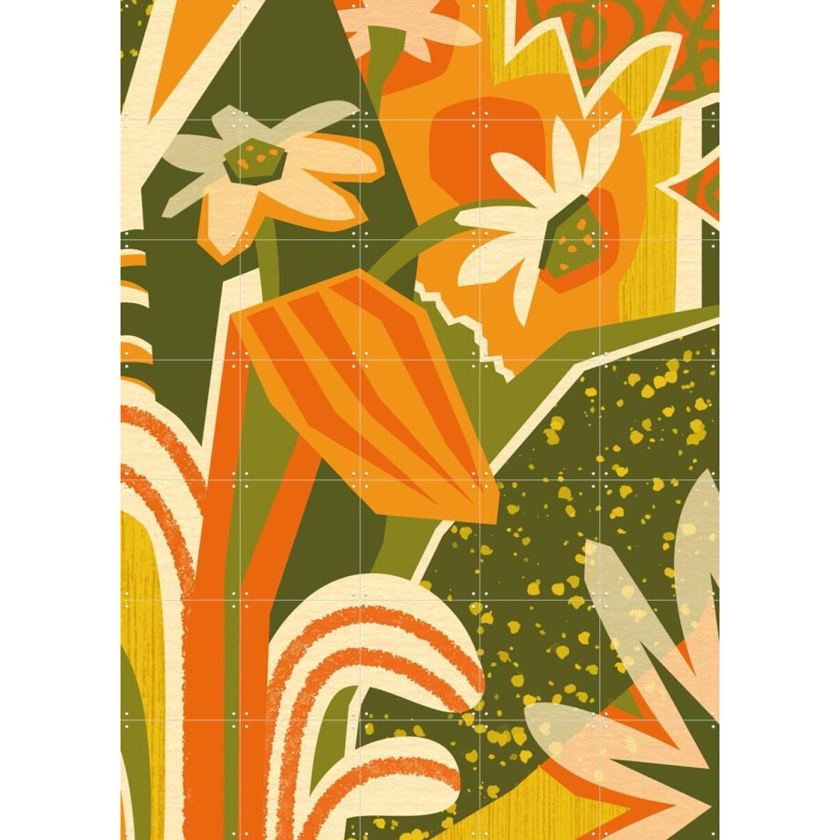 IXXI Handful Of Daisies, Megan Gallagher - 100 x 140 cm - Gratis ophangtool - Grote wanddecoratie en posters - Kleurrijk, Fantasierijk, Grafisch afbeelding 1