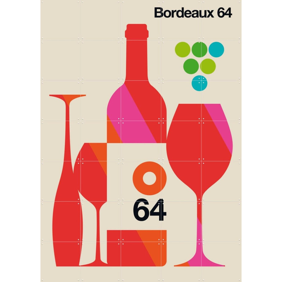 IXXI Bordeaux 64, Bo Lundberg - 100 x 140 cm - Gratis ophangtool - Grote wanddecoratie en posters - Grafisch Ontwerp, Illustraties, Geometrische afbeelding 1