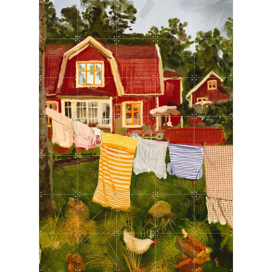 IXXI Coutry life dream, Ekaterina Zagorska - 100 x 140 cm - Gratis ophangtool - Grote wanddecoratie en posters - Illustraties, Aquarel, Speels afbeelding 1