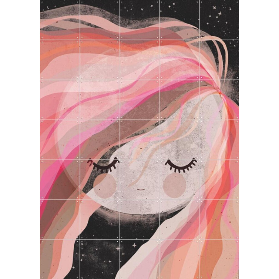 IXXI Moon Girl, Treechild & Various - 100 x 140 cm - Gratis ophangtool - Grote wanddecoratie en posters - Grafisch Ontwerp, Digitale Kunst afbeelding 1