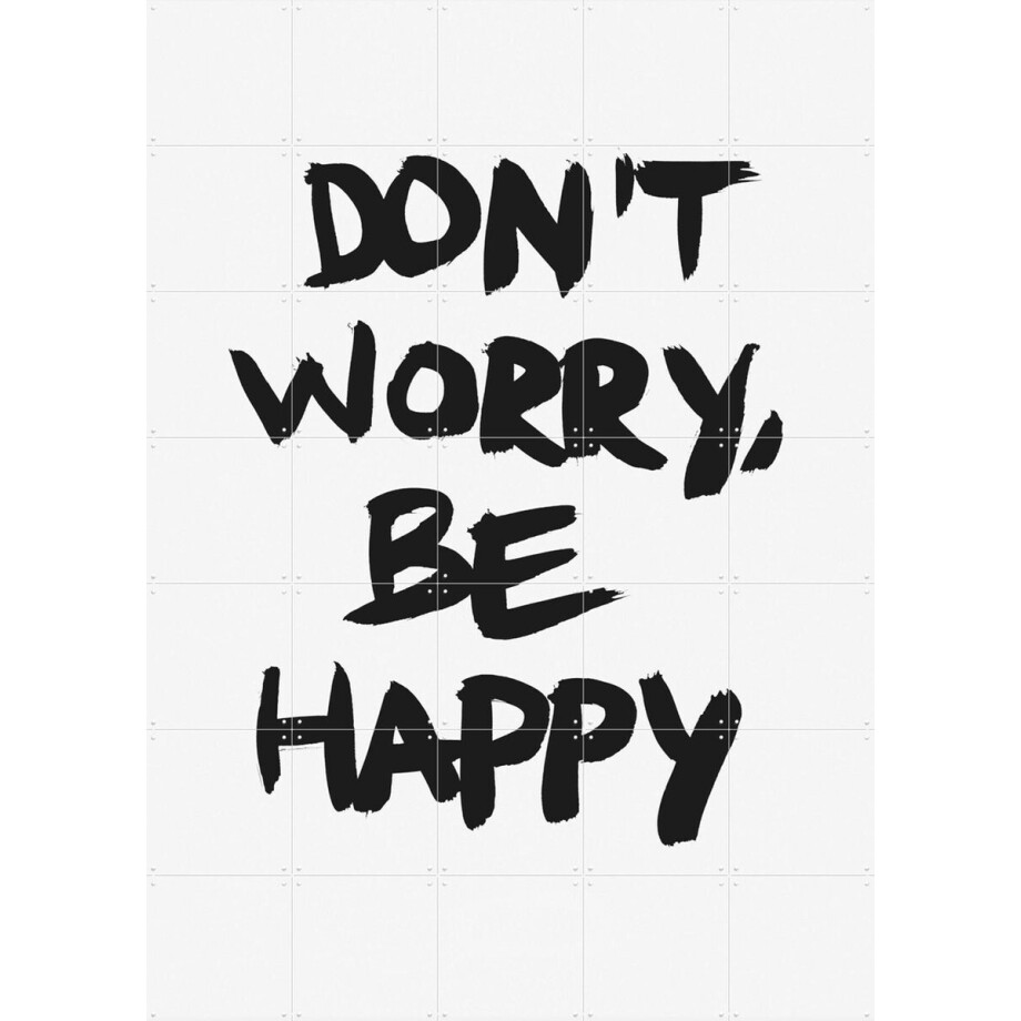 IXXI Don't worry be happy, Marcus Kraft - 100 x 140 cm - Gratis ophangtool - Grote wanddecoratie en posters - Minimalisme, Grafisch Ontwerp, Pop art afbeelding 1