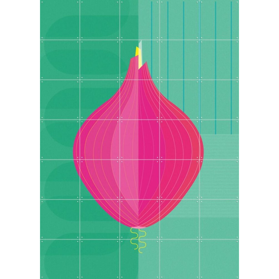 IXXI Onion, Jetske Kox - 100 x 140 cm - Gratis ophangtool - Grote wanddecoratie en posters - Kleurrijk, Geometrische Kunst, Illustraties, Digitale afbeelding 1
