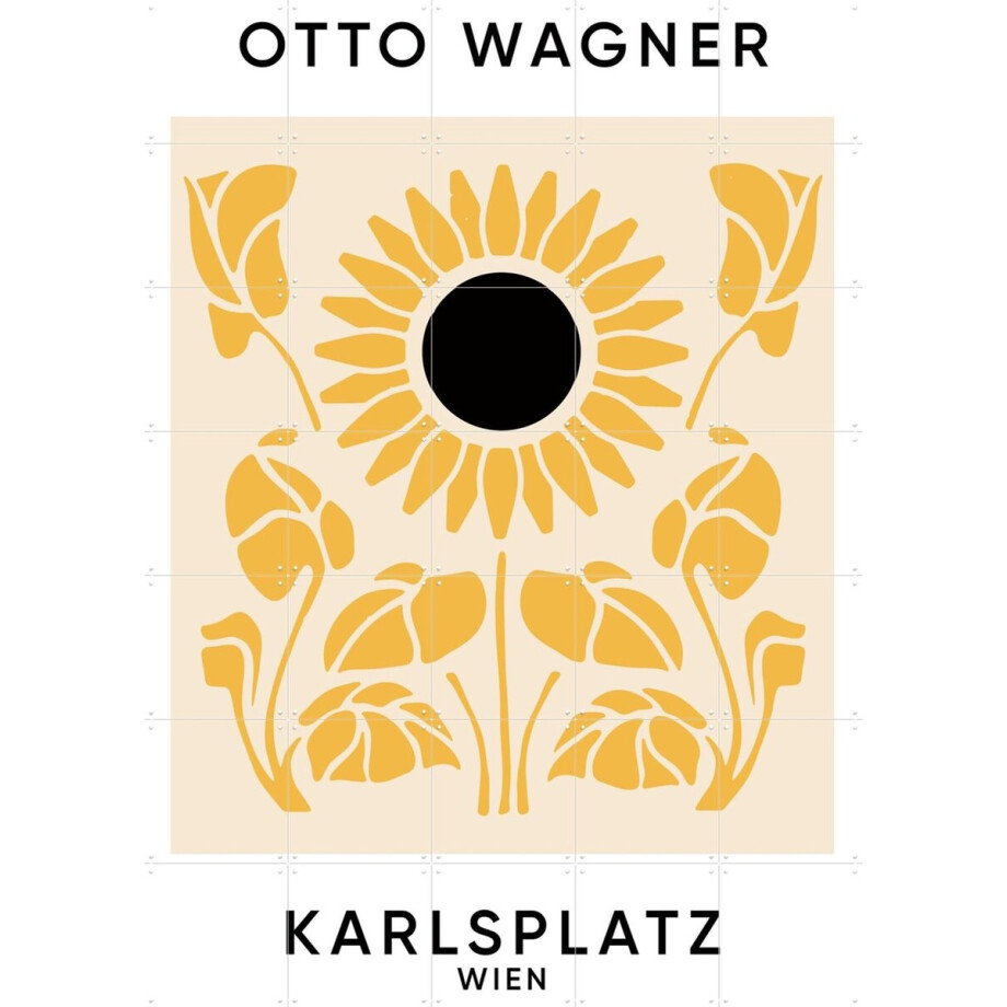 IXXI Karlsplatz Wien, Florent Bodart - 100 x 140 cm - Gratis ophangtool - Grote wanddecoratie en posters - Illustraties, Geometrische Kunst, Vintage afbeelding 1