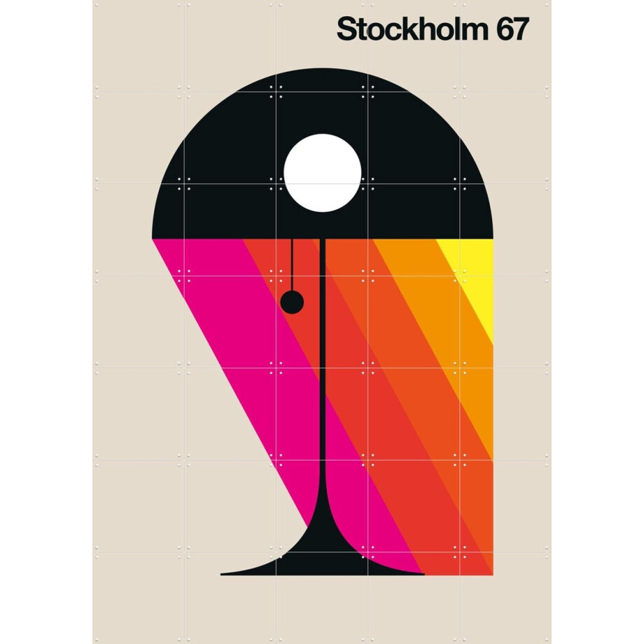 IXXI Stockholm 67, Bo Lundberg - 100 x 140 cm - Gratis ophangtool - Grote wanddecoratie en posters - Geometrische Kunst, Abstract, Illustraties afbeelding 1