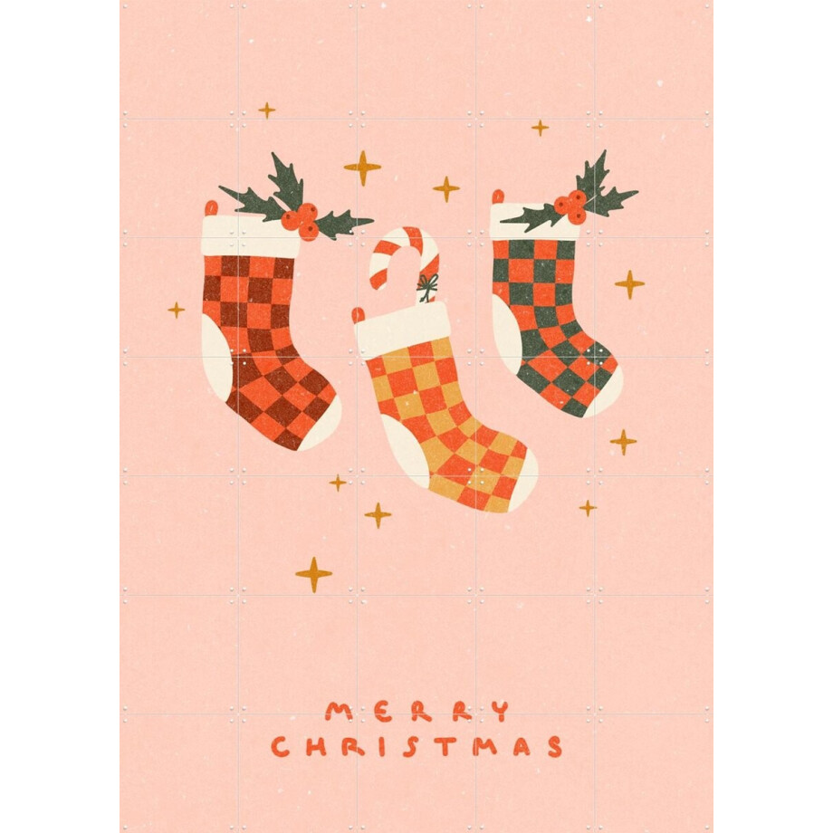 IXXI Christmas Stocking, NKTN & Various - 100 x 140 cm - Gratis ophangtool - Grote wanddecoratie en posters - Speels, Fantasierijk, Digitale Kunst afbeelding 1