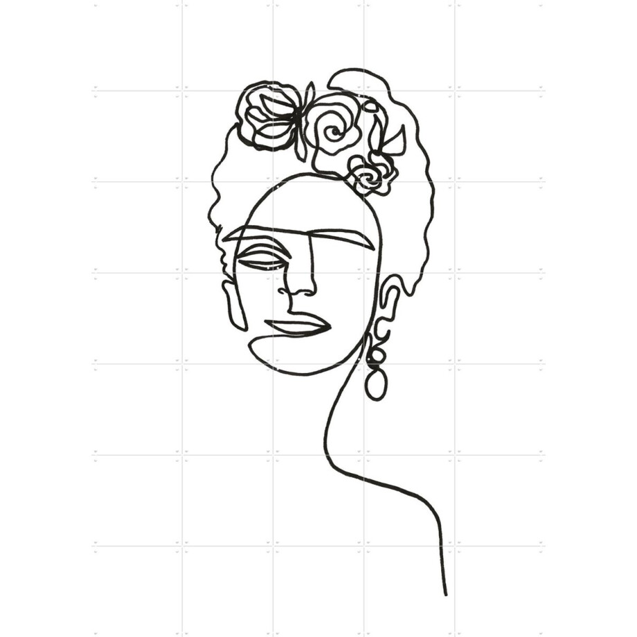 IXXI Frida Kahlo, Julia Hariri - 100 x 140 cm - Gratis ophangtool - Grote wanddecoratie en posters - Line art, Illustraties, Grafisch Ontwerp, afbeelding 1
