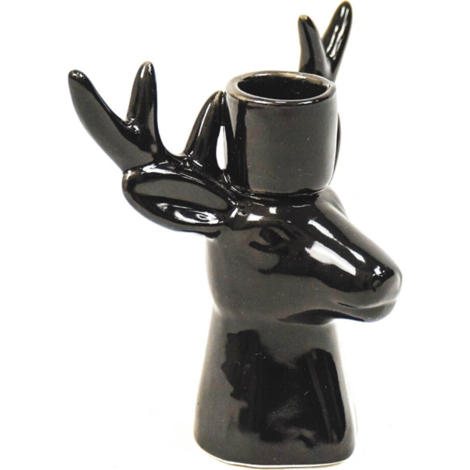 Housevitamin Rendier kandelaar zwart 16,5x6x15 cm afbeelding 1
