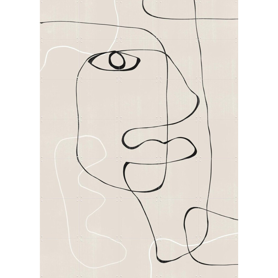 IXXI Abstract Face No1., The Miuus Studio & Various - 100 x 140 cm - Gratis ophangtool - Grote wanddecoratie en posters - Line art, Minimalisme afbeelding 1
