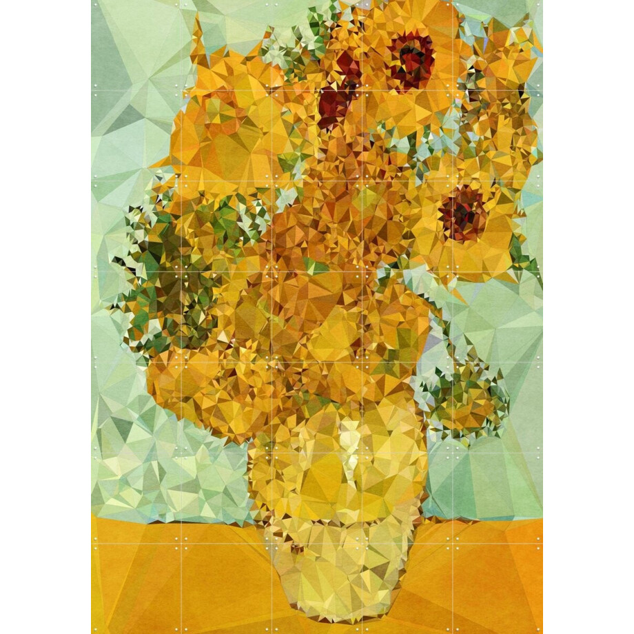 IXXI Symphony in Yellow and Blue, Kubistika & Van Gogh 21st Century - 100 x 140 cm - Gratis ophangtool - Grote wanddecoratie en posters - Klassiek afbeelding 1