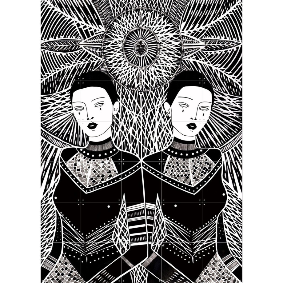 IXXI Double Intentions, Sasha Ignatiadou - 100 x 140 cm - Gratis ophangtool - Grote wanddecoratie en posters - Line art, Illustraties, Woonkamer afbeelding 1