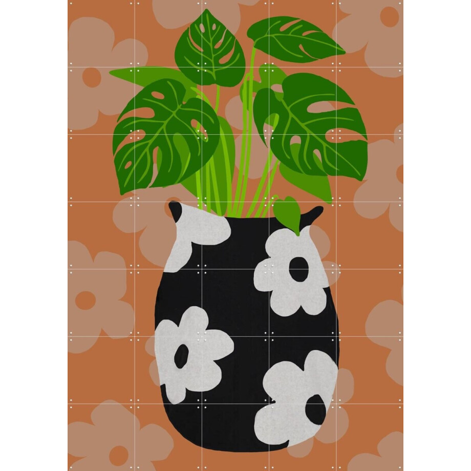IXXI Green Plant 1, Coco de Paris - 100 x 140 cm - Grote wanddecoratie en posters - Modern, Digitale Kunst, Illustraties, Kleurrijk, Slaapkamer afbeelding 1