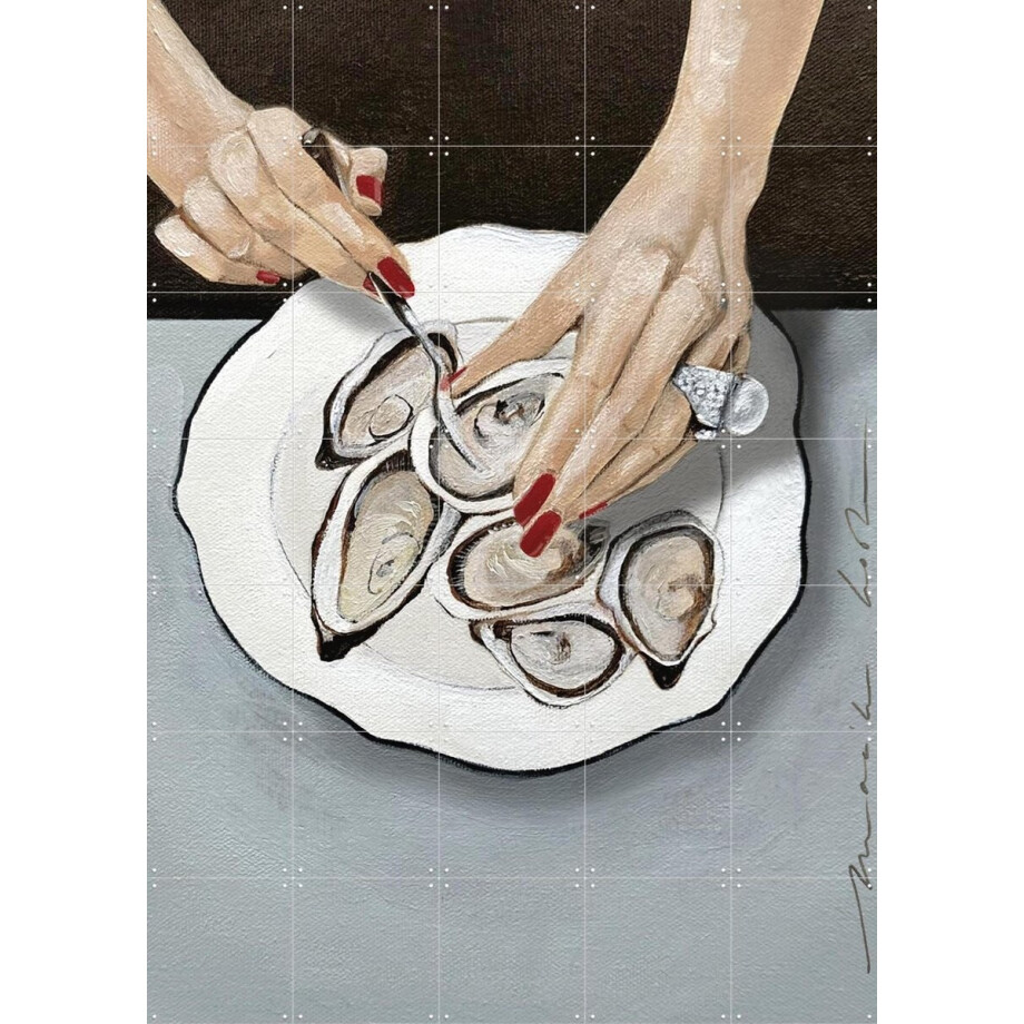 IXXI Ohlala Oysters, Maaike Koster & My Deer Art Shop - 100 x 140 cm - Grote wanddecoratie en posters - Olieverf, Realisme, Illustraties, Keuken afbeelding 1