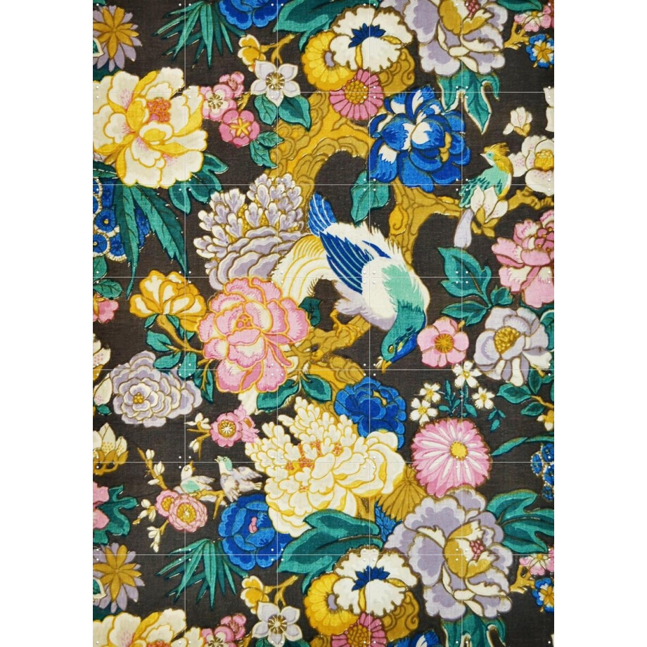 IXXI Chinoiserie-style furnishing Fabric, Victoria and Albert Museum - 100 x 140 cm - Gratis ophangtool - Grote wanddecoratie en posters - Klassiek afbeelding 1