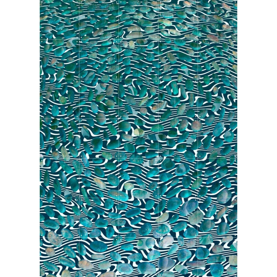 IXXI Sitting By The River, Angelo Cerantola - 100 x 140 cm - Gratis ophangtool - Grote wanddecoratie en posters - Digitale Kunst, Kleurrijk, Abstract afbeelding 1