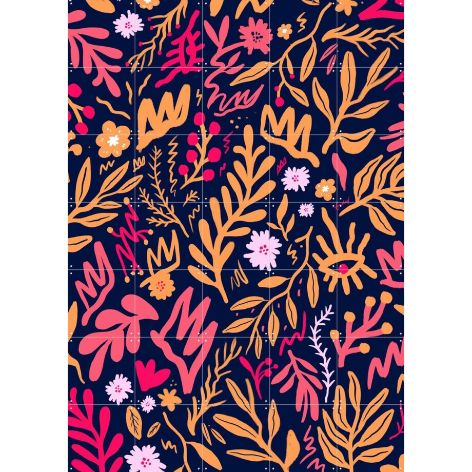 IXXI Leafy Day, Pop-art by Tadej - 100 x 140 cm - Gratis ophangtool - Grote wanddecoratie en posters - Digitale Kunst, Pop art, Speels, Illustraties afbeelding 1