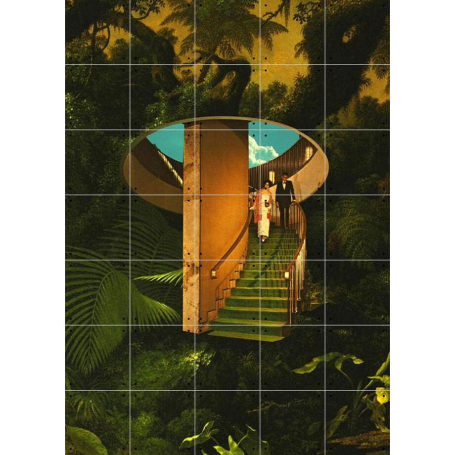 IXXI Into the Wild, Fran Rodriguez - 100 x 140 cm - Gratis ophangtool - Grote wanddecoratie en posters - Illustraties, Collage, Surrealisme, Mancave afbeelding 1