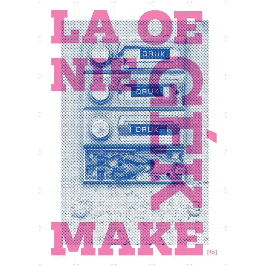 IXXI Druk Druk Druk, Fototypo - 100 x 140 cm - Gratis ophangtool - Grote wanddecoratie en posters - Grafisch Ontwerp, Typografie en quotes afbeelding 1