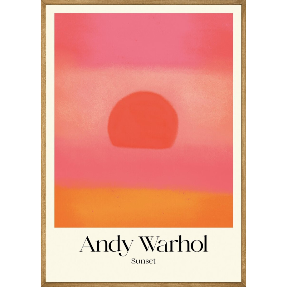 Andy Warhol Zonsondergang Poster Roze/Rood - 30x40 cm Andy Warhol Zonsondergang Poster Roze/Rood - 30x40 cm afbeelding 1