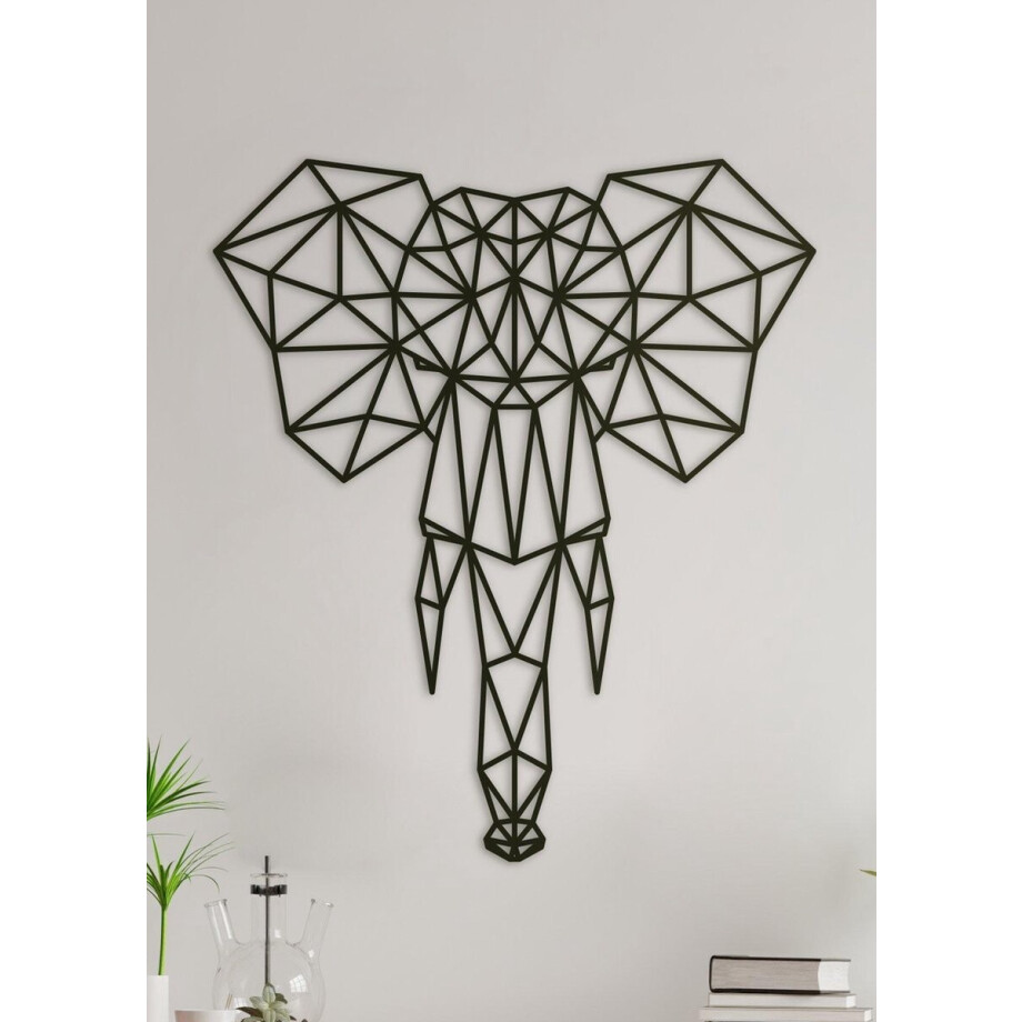 Wanddecoratie Polygon | Olifant - M (34x40cm) afbeelding 1