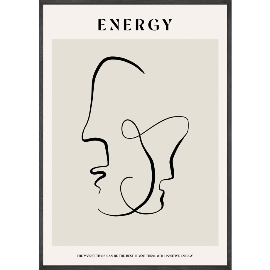 Positieve Energie Line Art Poster 21x30 cm Positieve Energie Line Art Poster 21x30 cm afbeelding 1