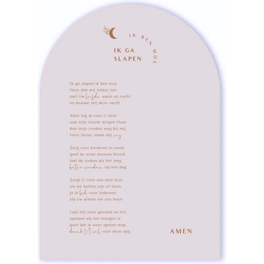 Poster A4 'Ik ga slapen, ik ben moe' nieuwe versie op luxe papier – Lichtgrijs / Roze afbeelding 1