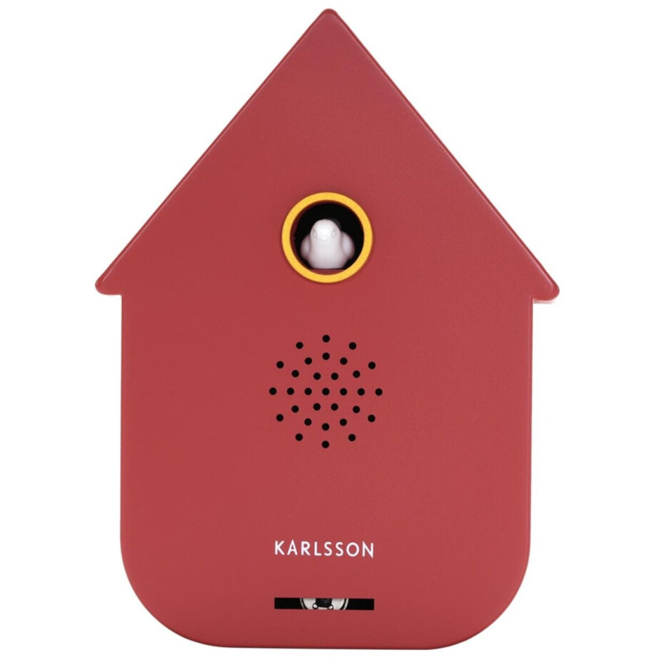 Karlsson Ornament Sound Box Modern Cuckoo - Rood - 12x7.5x11.5cm - Modern - Kunststof afbeelding 1