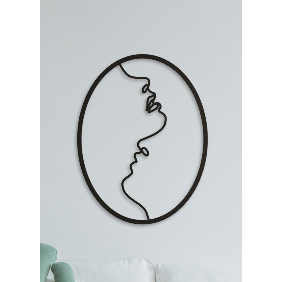 Wanddecoratie | Couple in oval - XL (61x80cm) Wanddecoratie | Couple in oval - XL (61x80cm) afbeelding 1