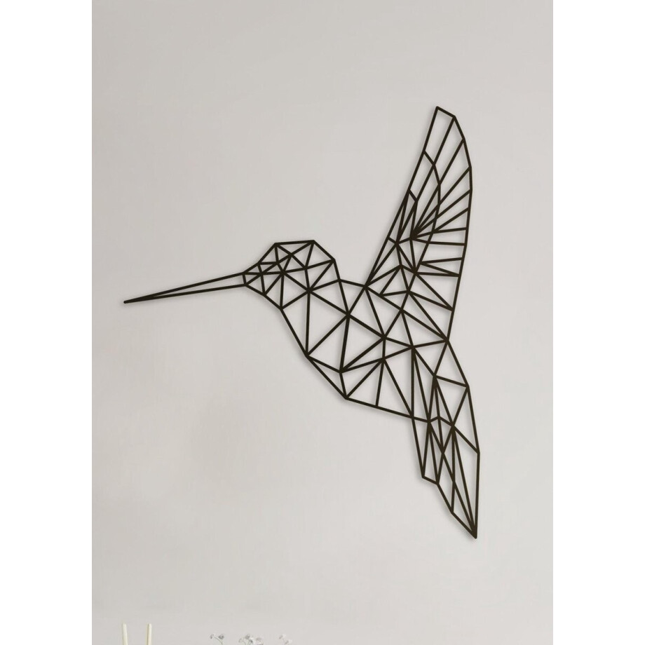 Wanddecoratie Polygon | Kolibrie - M (34x40cm) afbeelding 1