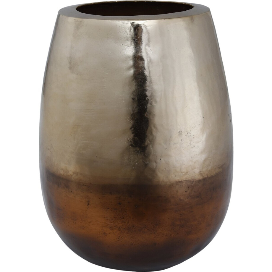 Vaas PTMD Fab Gold with antique copper alu pot 18x18x26 hoog afbeelding 1