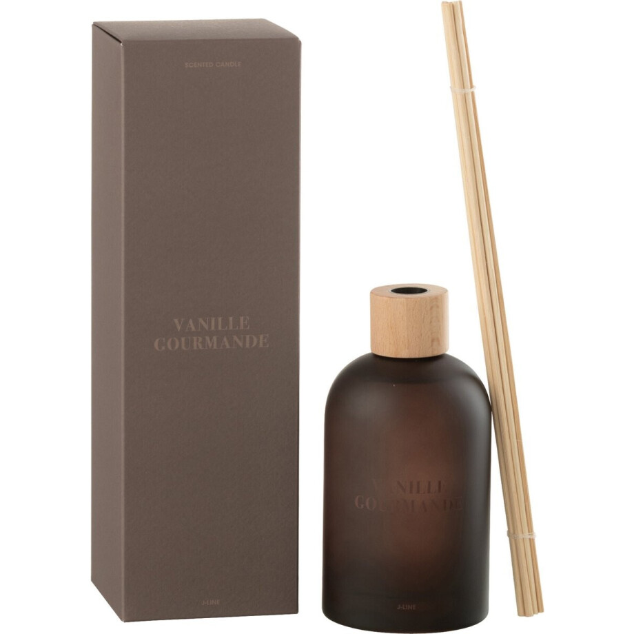 J-Line geurstokjes Accords Essentiels - Vanille Gourmande - bruin - 250 ml J-Line geurstokjes Accords Essentiels - Vanille Gourmande - bruin - 250 ml afbeelding 1