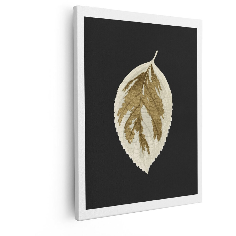 Artaza Canvas Schilderij Gouden Blad - 40x50 cm - Wanddecoratie Goud - Muurdecoratie Zwart - Botanische Decoratie Woonkamer Artaza Canvas Schilderij Gouden Blad - 40x50 cm - Wanddecoratie Goud - Muurdecoratie Zwart - Botanische Decoratie Woonkamer afbeelding 1