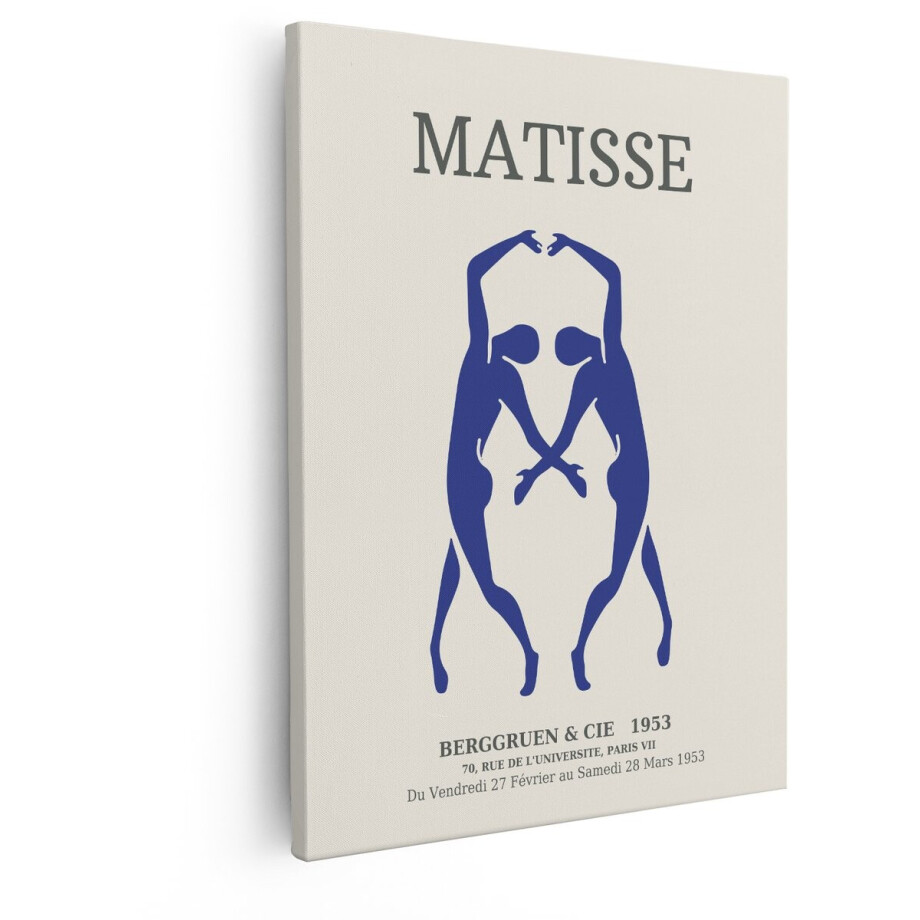 Artaza Canvas Schilderij Matisse - 40x50 cm - Wanddecoratie Abstract - Muurdecoratie Modern - Decoratie Blauwe Dansers - Schilderijen Op Canvas afbeelding 1