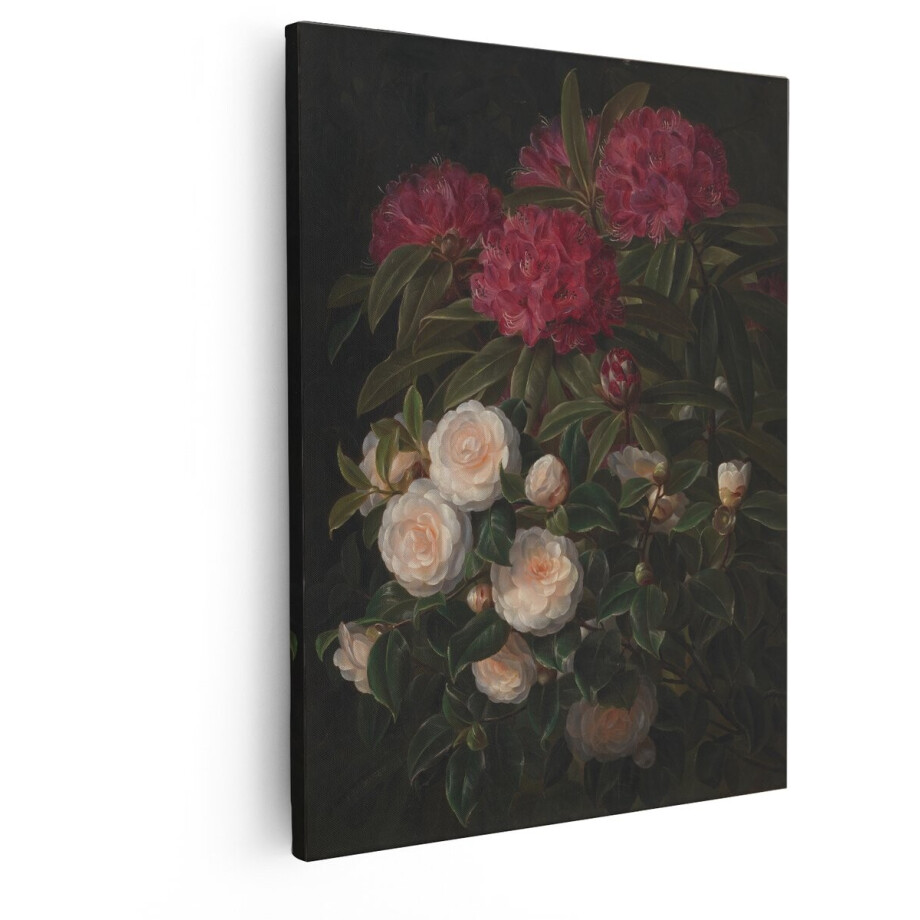 Artaza Canvas Schilderij Bloemen Stilleven - 40x50 cm - Wanddecoratie Rhododendron - Muurdecoratie Camelia - Decoratie Botanisch - Roze Artaza Canvas Schilderij Bloemen Stilleven - 40x50 cm - Wanddecoratie Rhododendron - Muurdecoratie Camelia - Decoratie Botanisch - Roze afbeelding 1