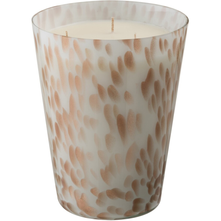 J-Line geurkaars Noa - Neon Night - glas - wit/goud - large - 95U J-Line geurkaars Noa - Neon Night - glas - wit/goud - large - 95U afbeelding 1