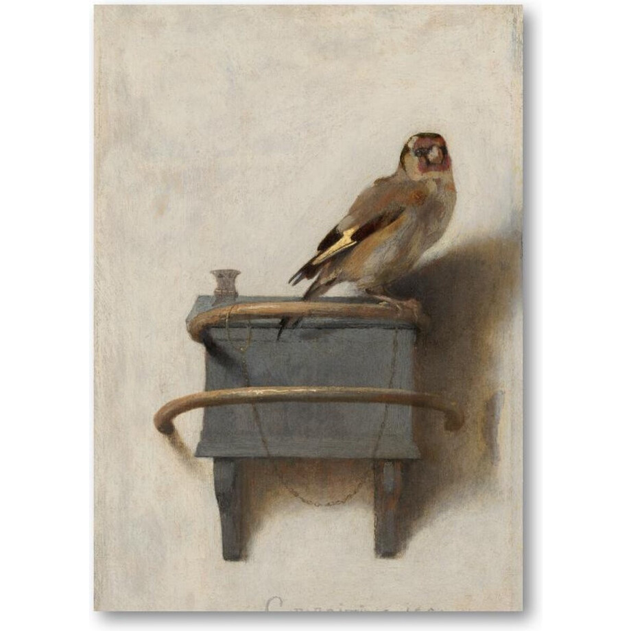 Het puttertje - Carel Fabritius - A2 Poster Staand - 42x59cm - afbeelding 1